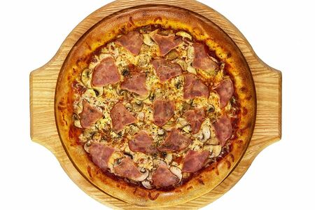 Пицца с ветчиной и грибами