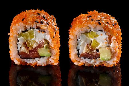 С угрем и копченым лососем 