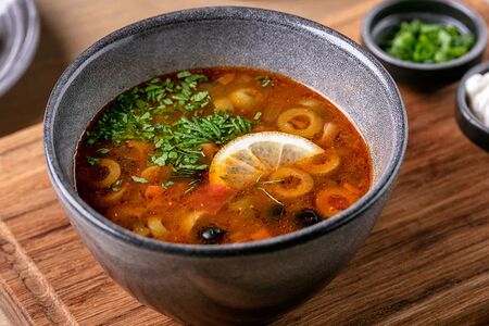 Солянка из лосося