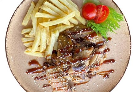 Крылышки Барбекю с картофелем фри