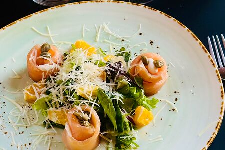 Салат из семги с апельсинами