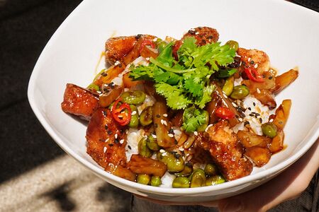 Рис с курицей и ананасами 