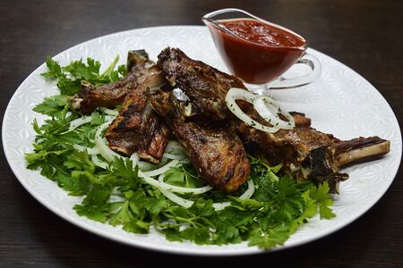 Шашлык из баранины с лавашем