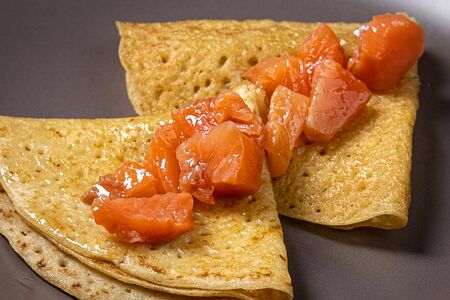 Блинчики с красной рыбкой