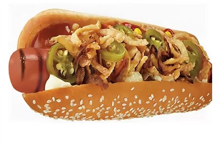 Хот-дог острый с халапеньо 