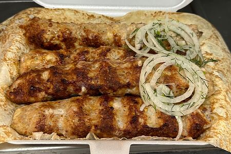 Люля куриный с грибами на мангале