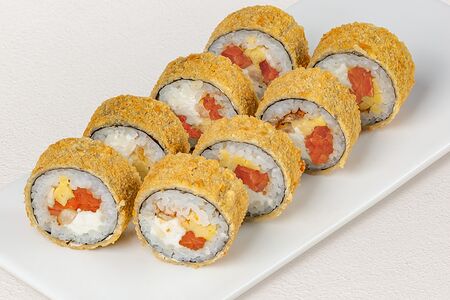 Ролл Темпура с лососем и угрём