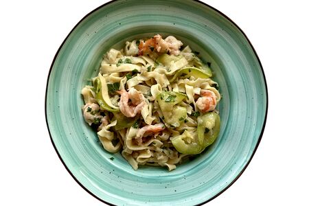 Тигровые креветки с цукини