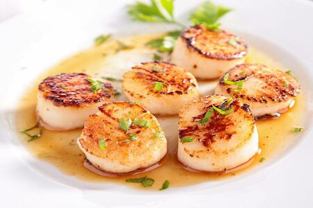 Гребешок морской жареный