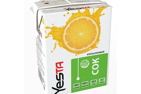 Сок с трубочкой апельсиновый