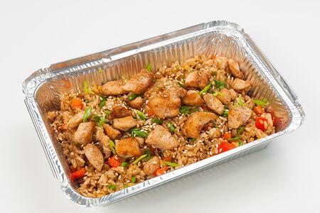Вок Чесночный рис с курицей