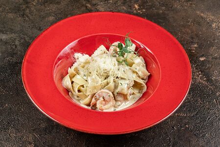 Фетучини с креветками