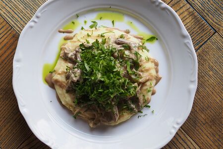 Бефстроганов из говяжьей печени