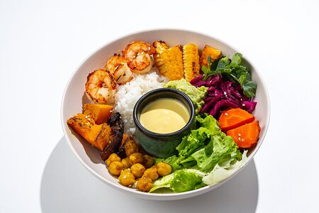 Боул с креветками и рисом