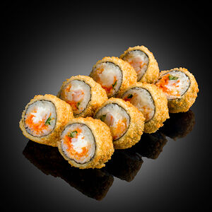 Темпура с икрой и креветками