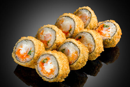 Ролл Темпура с Икрой и Креветками 8шт