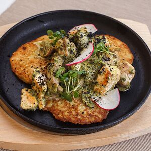 Драники с курицей и грибами