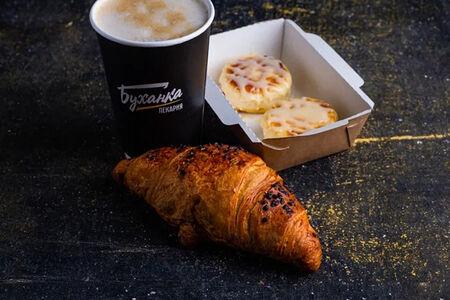 Комбо Завтрак капучино и сырники и круассан шоколадный
