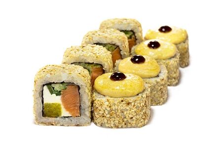 Запеченный ролл Фиеста с лососем