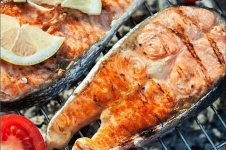 Семга на мангале
