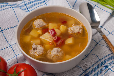 Суп овощной с фрикадельками