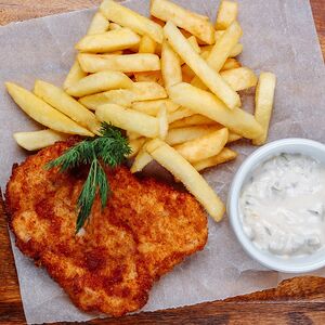 Куриный шницель с фри