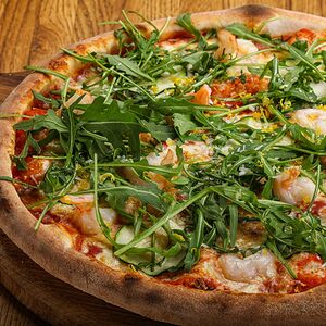 Пицца Сицилия с креветками
