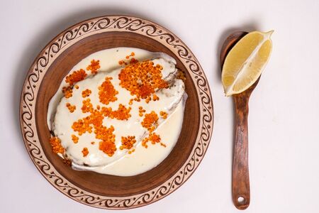 Сёмга в икорном соусе