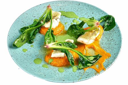 Судак с пюре из батата