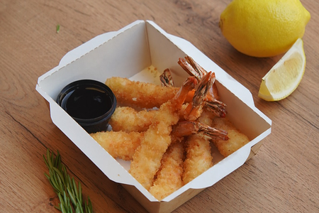 Креветки темпура с соусом терияки