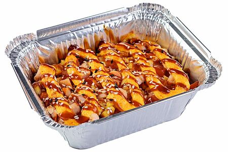 Рисовая лазанья с курицей и омлетом