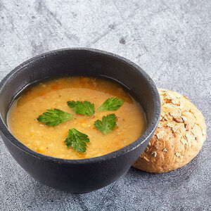 Суп гороховый постный с булочкой на выбор