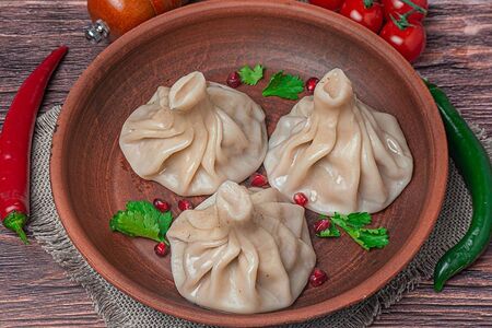 Хинкали с обжаренными грибами