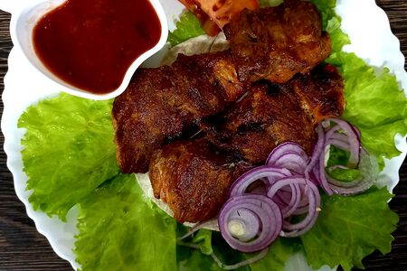 Шашлык из говяжьей печени