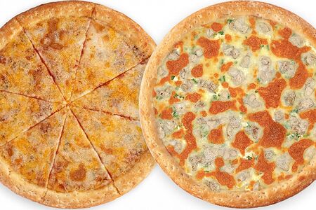 Комбо 2 пиццы Четыре сыра и Сочная курочка