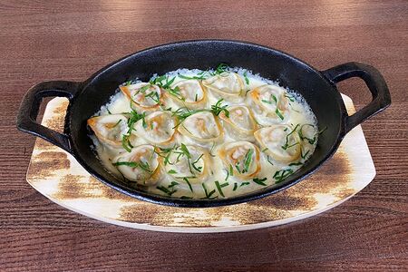 Кундюмы с муксуном, рисом и грибами