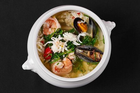 Суп с мясом краба