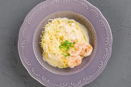 Альфредо с креветками