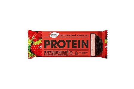 Батончик протеиновый клубничный в молочном шоколаде Smart Formula