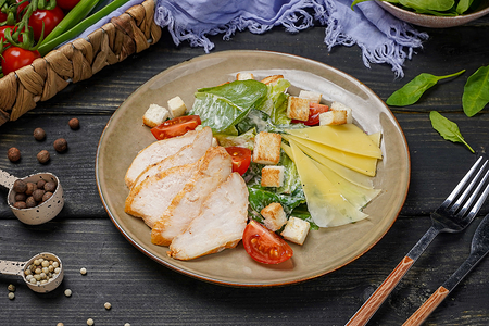 Салат Цезарь с курицей