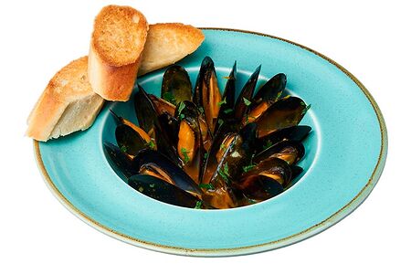 Мидии в соусе манго