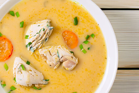 Сырный суп с курицей