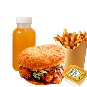 Брусничный бургер комбо