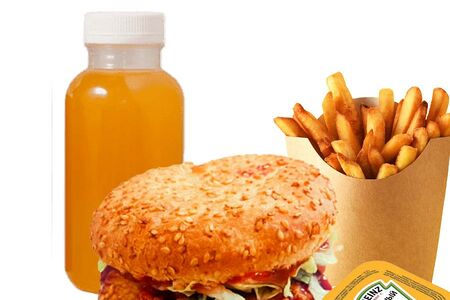 Брусничный бургер комбо