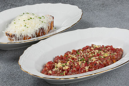 Тартар из говядины с картофелем фри XХХl