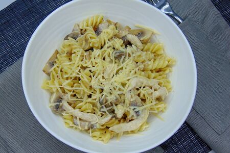 Большая Паста с курицей и грибами