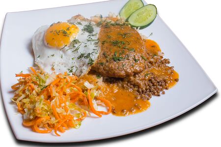 Бифштекс с картофельным пюре