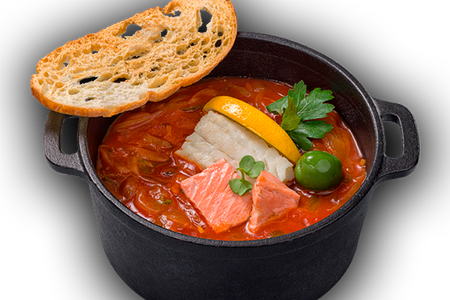 Рыбный суп с лососем и палтусом