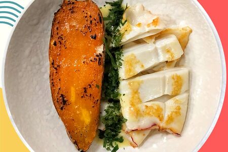 Кальмар с бататом