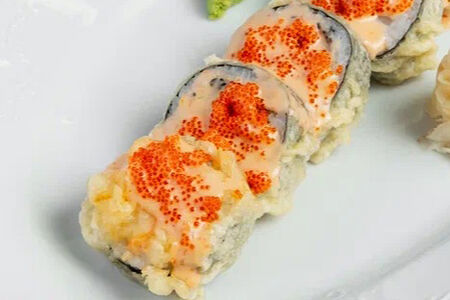 Гребешок, лосось, манго